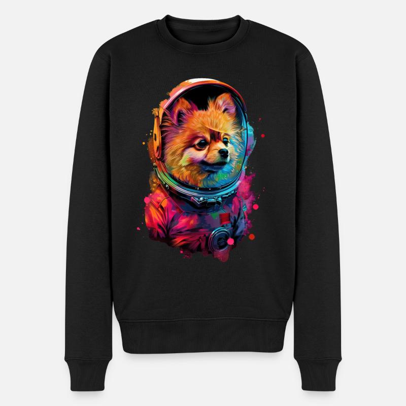 Zwergspitz - Männer Premium Bio Pullover - Schwarz