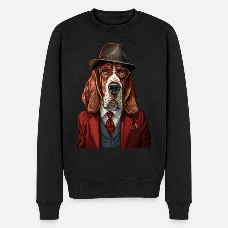 Basset - Männer Premium Bio Pullover - Schwarz