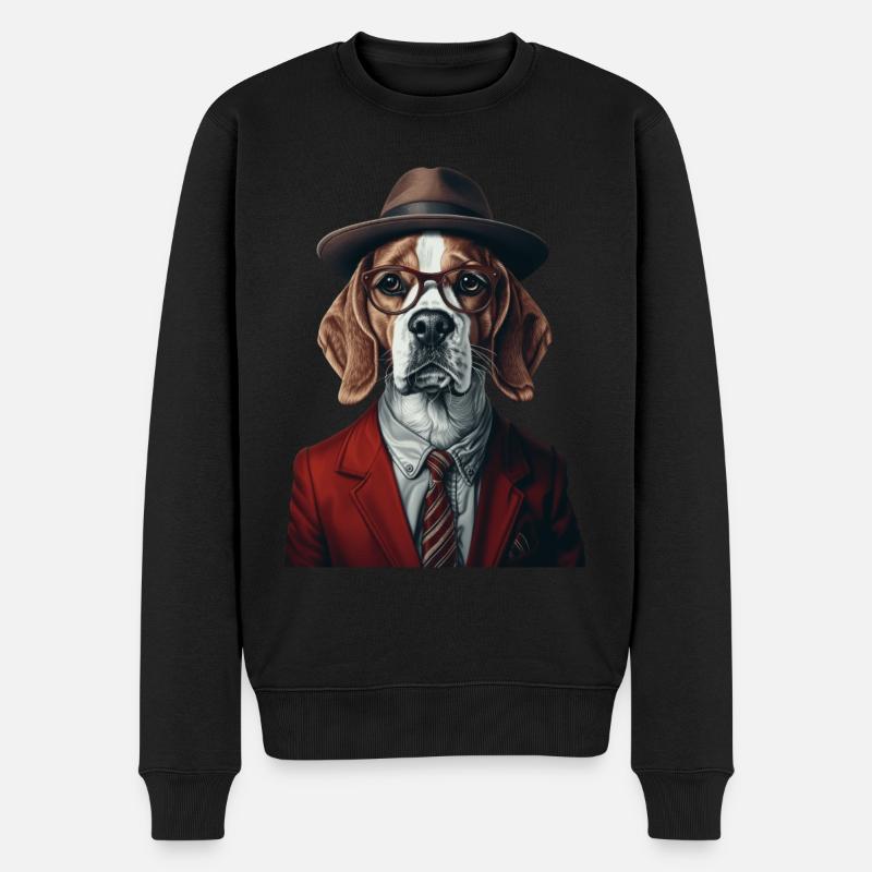 Beagle - Männer Premium Bio Pullover - Schwarz