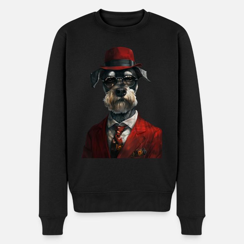 Schnauzer - Männer Premium Bio Pullover - Schwarz