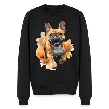 Bulldogge - Männer Premium Bio Pullover - Schwarz - Vorne - Nico (187cm)