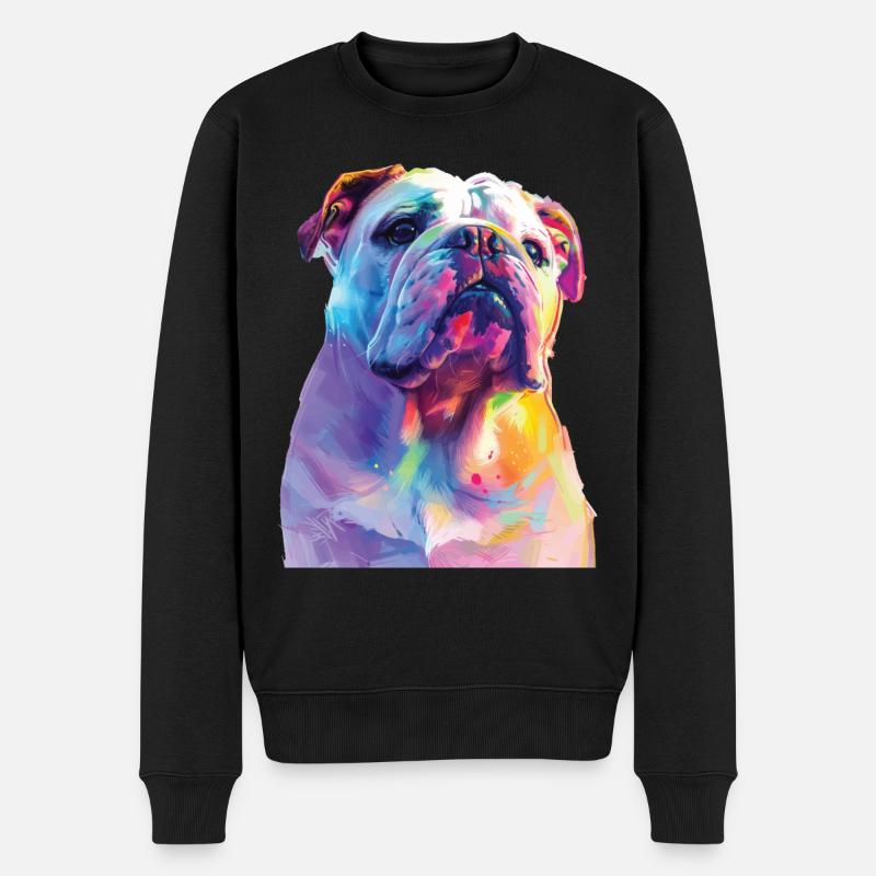Englische Bulldogge - Männer Premium Bio Pullover - Schwarz