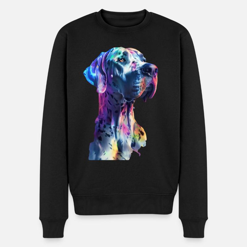 Deutsche Dogge - Männer Premium Bio Pullover - Schwarz