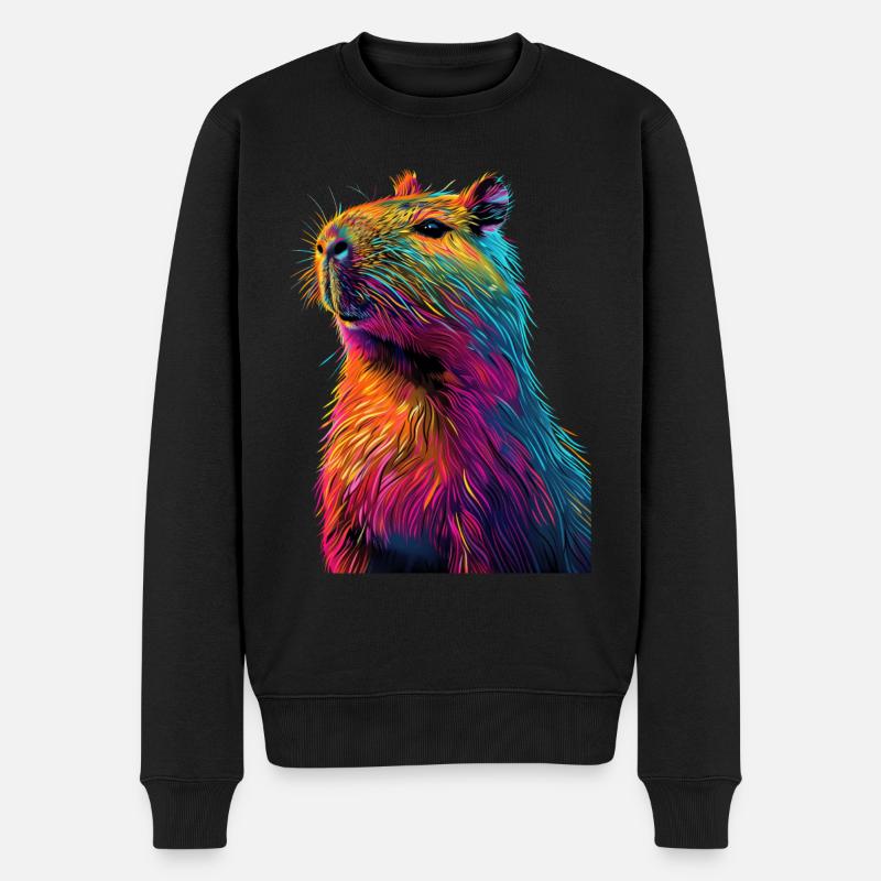 Wasserschwein - Männer Premium Bio Pullover - Schwarz