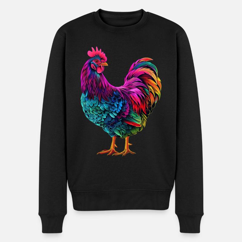 Huhn - Männer Premium Bio Pullover - Schwarz