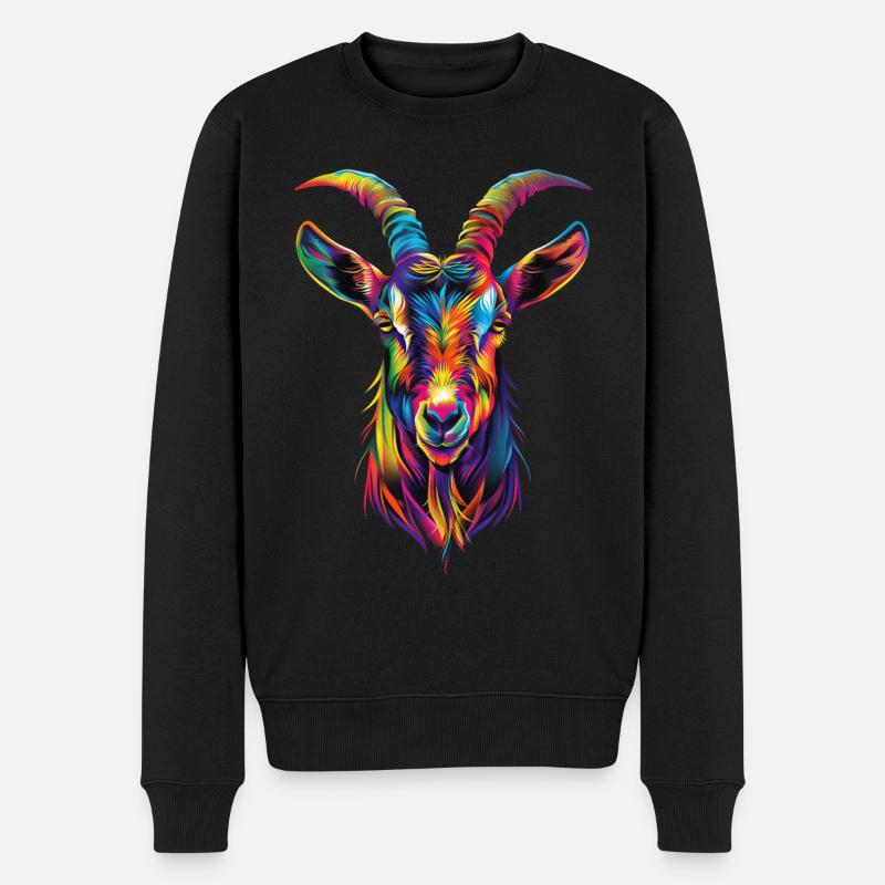 Ziege - Männer Premium Bio Pullover - Schwarz