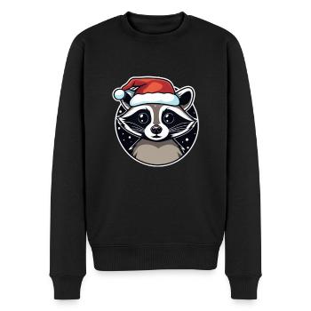 Waschbär Weihnachten Outfit Weihnachts Geschenk - Männer Premium Bio Pullover - Schwarz - Vorne - Nico (187cm)