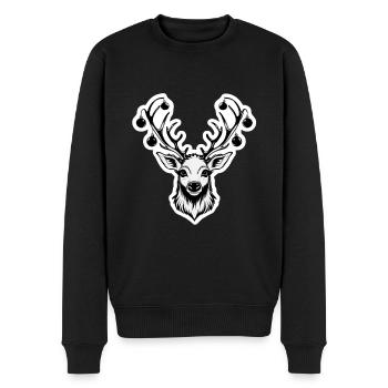 Noël de renne avec des boules de Noël - Pull Premium bio Homme - noir - Devant - Nico (187cm)