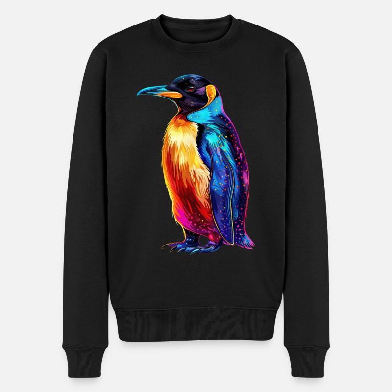 Pinguin - Männer Premium Bio Pullover - Schwarz