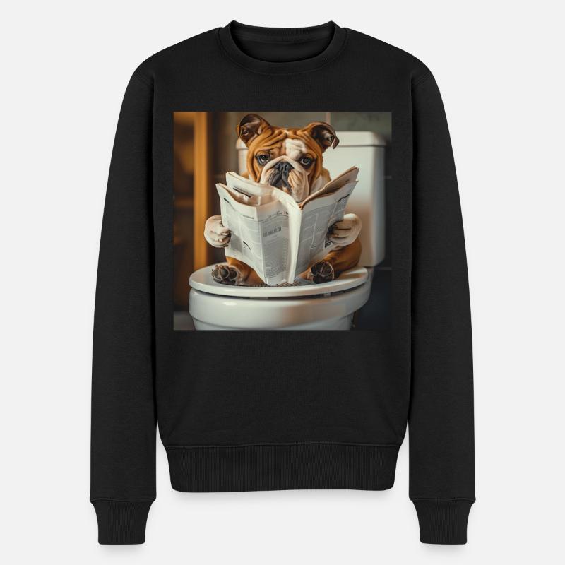 Englische Bulldogge - Männer Premium Bio Pullover - Schwarz