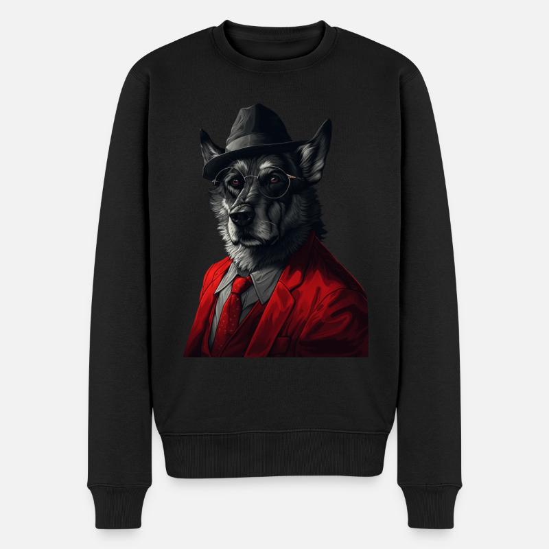 Norwegischer Elchhund - Männer Premium Bio Pullover - Schwarz