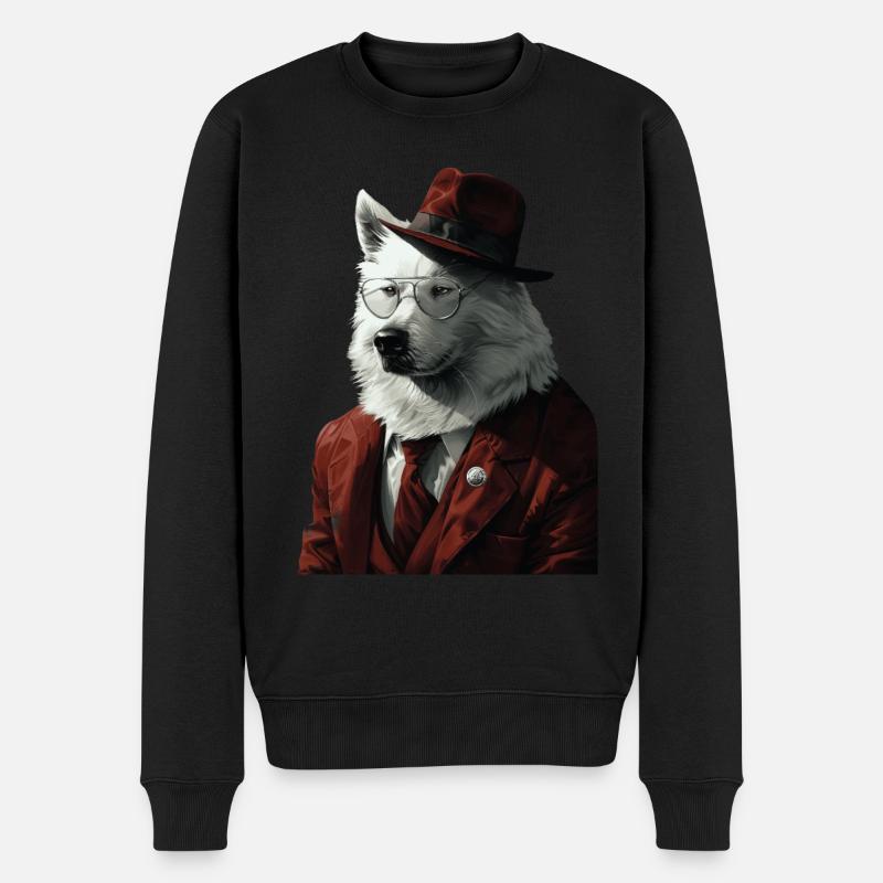 Samojede - Männer Premium Bio Pullover - Schwarz