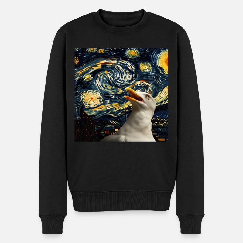 Möwe - Männer Premium Bio Pullover - Schwarz