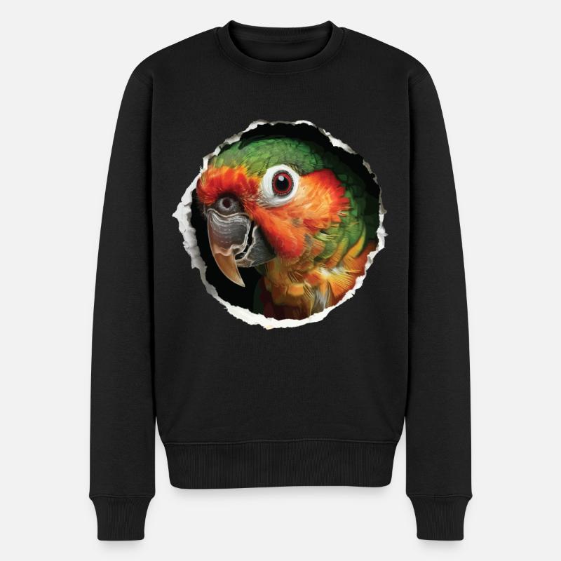 Sittiche - Männer Premium Bio Pullover - Schwarz