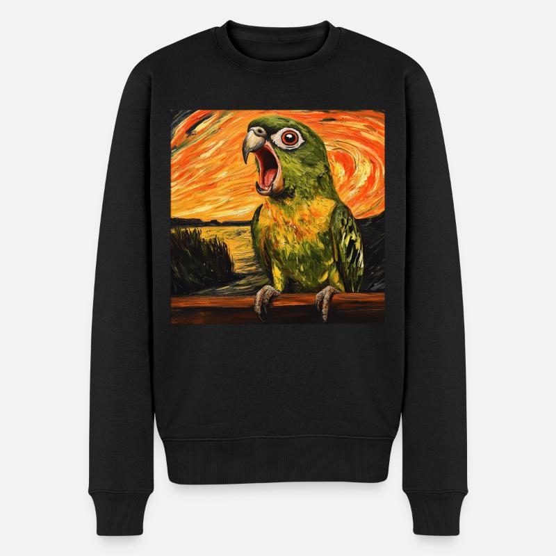 Sittiche - Männer Premium Bio Pullover - Schwarz