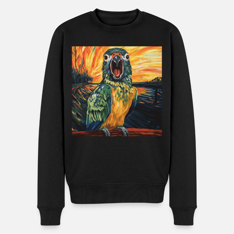 Sittiche - Männer Premium Bio Pullover - Schwarz