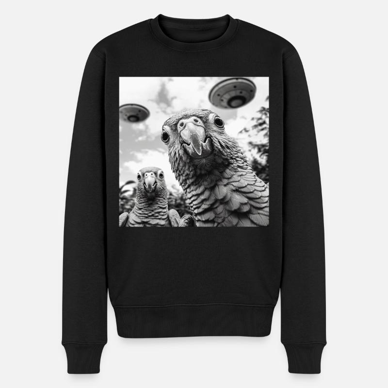 Sittiche - Männer Premium Bio Pullover - Schwarz