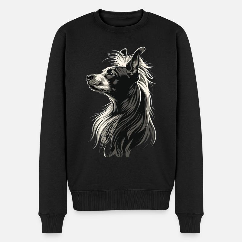 Chinesischer Schopfhund - Männer Premium Bio Pullover - Schwarz