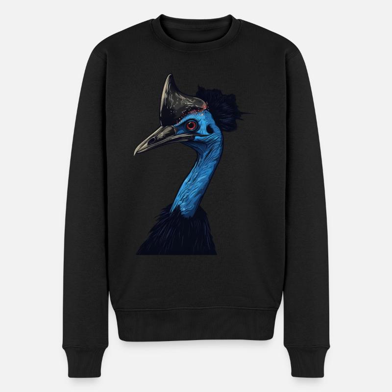 Kasuar - Männer Premium Bio Pullover - Schwarz