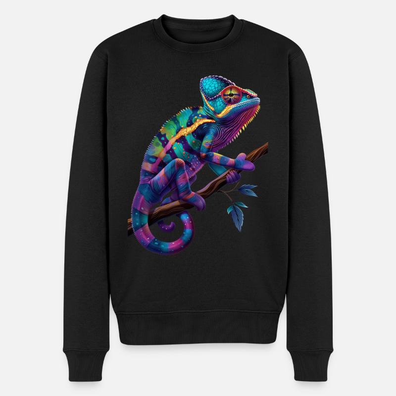 Chamäleon - Männer Premium Bio Pullover - Schwarz