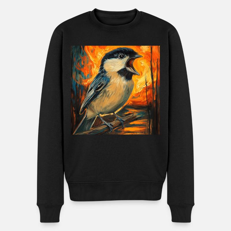 Meise - Männer Premium Bio Pullover - Schwarz