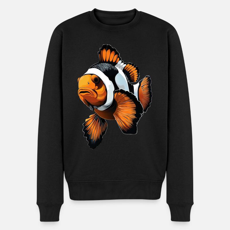 Clownfisch - Männer Premium Bio Pullover - Schwarz