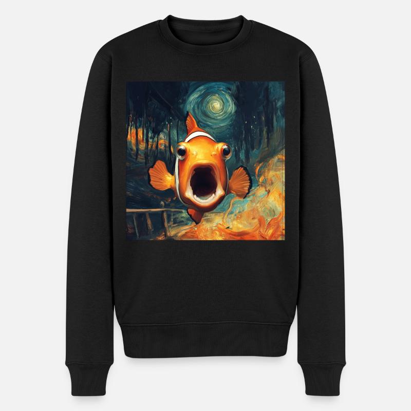 Clownfisch - Männer Premium Bio Pullover - Schwarz