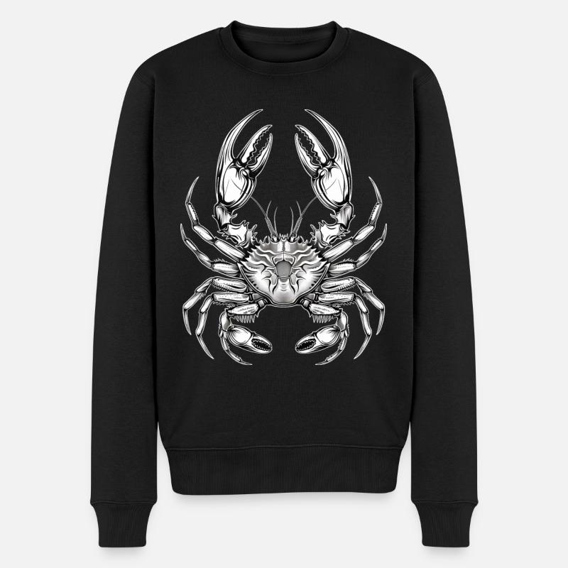 Krabbe - Männer Premium Bio Pullover - Schwarz