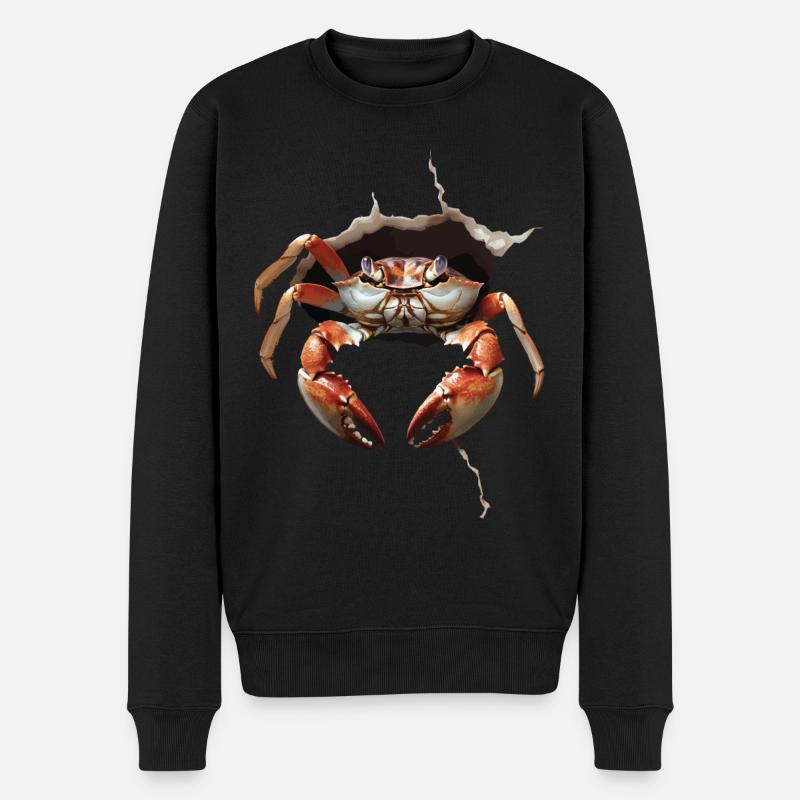 Krabbe - Männer Premium Bio Pullover - Schwarz