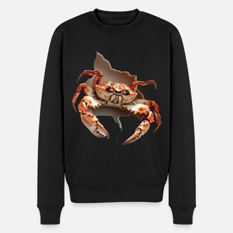 Krabbe - Männer Premium Bio Pullover - Schwarz