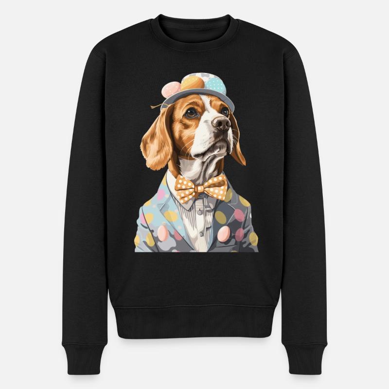 Beagle - Männer Premium Bio Pullover - Schwarz
