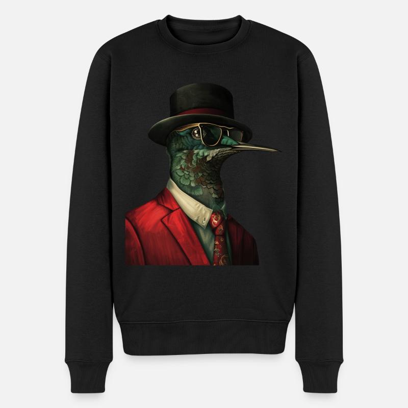 Kolibri - Männer Premium Bio Pullover - Schwarz