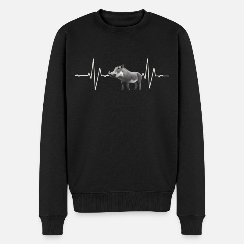 Warzenschwein - Männer Premium Bio Pullover - Schwarz