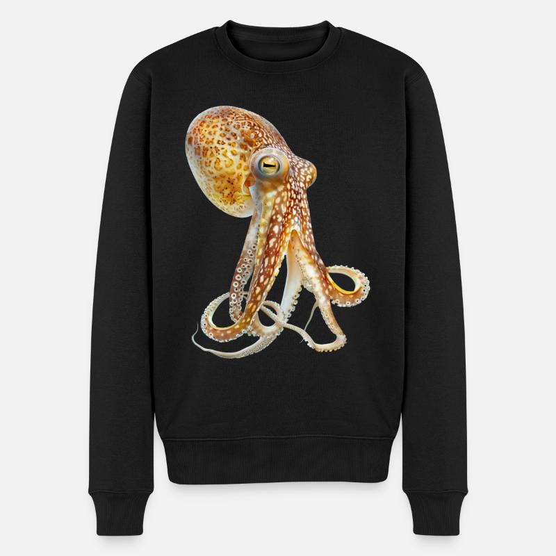 Tintenfisch - Männer Premium Bio Pullover - Schwarz
