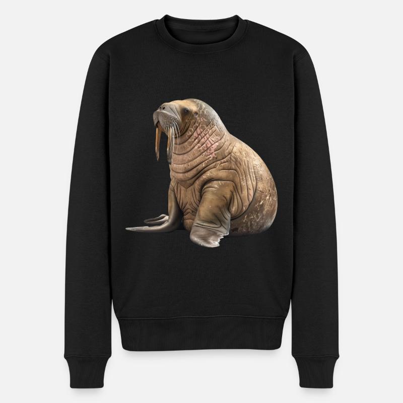 Walross - Männer Premium Bio Pullover - Schwarz