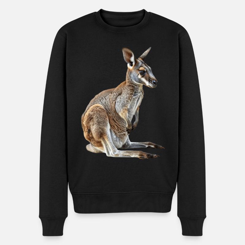 Wallaby - Männer Premium Bio Pullover - Schwarz