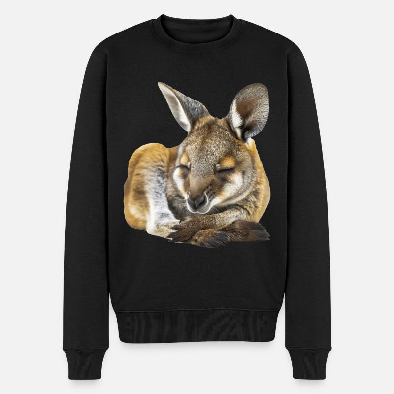 Wallaby - Männer Premium Bio Pullover - Schwarz