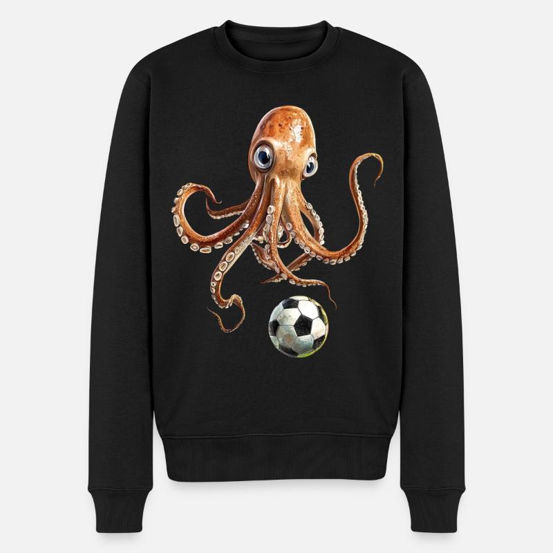 Tintenfisch - Männer Premium Bio Pullover - Schwarz