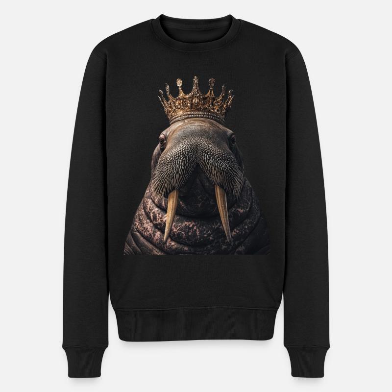 Walross - Männer Premium Bio Pullover - Schwarz