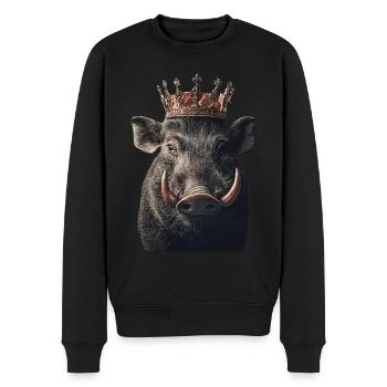 Warzenschwein - Männer Premium Bio Pullover - Schwarz - Vorne - Nico (187cm)