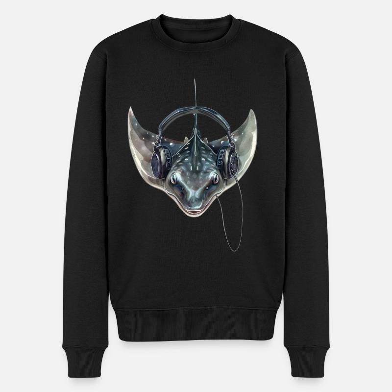 Stachelrochen - Männer Premium Bio Pullover - Schwarz