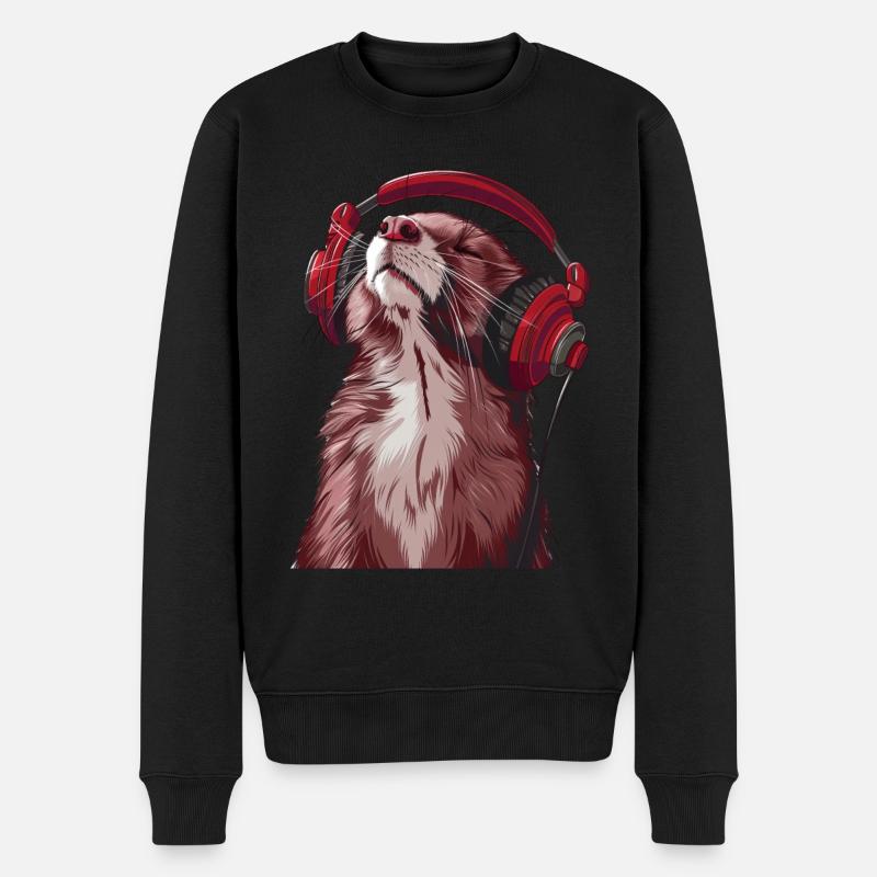 Hermelin - Männer Premium Bio Pullover - Schwarz