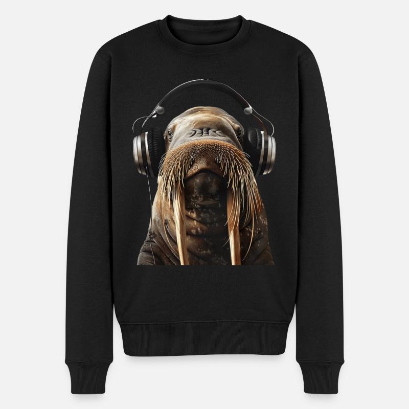 Walross - Männer Premium Bio Pullover - Schwarz