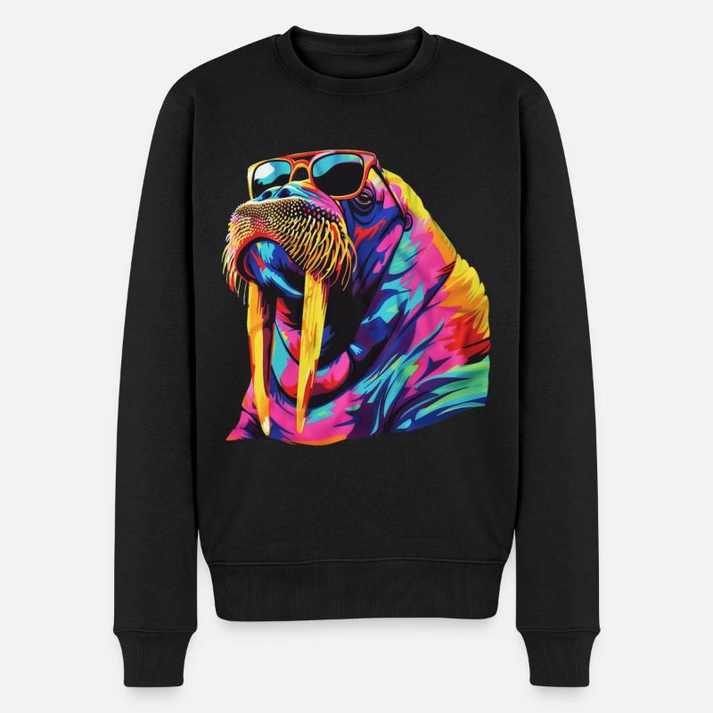 Walross - Männer Premium Bio Pullover - Schwarz
