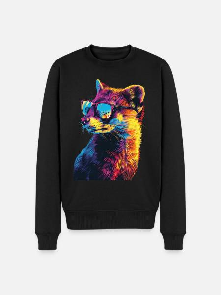 Hermelin - Männer Premium Bio Pullover - Schwarz