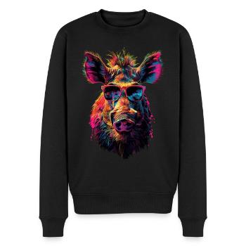 Warzenschwein - Männer Premium Bio Pullover - Schwarz - Vorne - Nico (187cm)