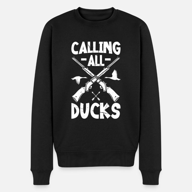 Calling All Ducks - Männer Premium Bio Pullover - Schwarz