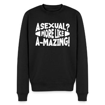 Asexuell? Eher Wie A-mazing! - Männer Premium Bio Pullover - Schwarz - Vorne - Nico (187cm)