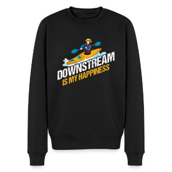 En aval, c’est mon bonheur - Pull Premium bio Homme - noir - Devant - Nico (187cm)