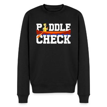 Paddel-check - Männer Premium Bio Pullover - Schwarz - Vorne - Nico (187cm)